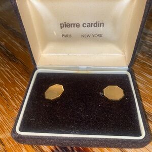 Pierre Cardin Hexagonal Gold Cufflinks